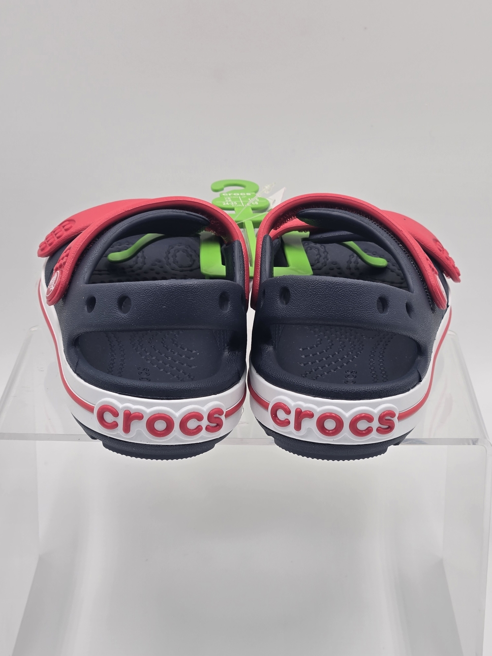 CROCS Crocband Cruise Navy With Red Strap Unisex Sandals Toddler Size C8 - Picture 6 of 11